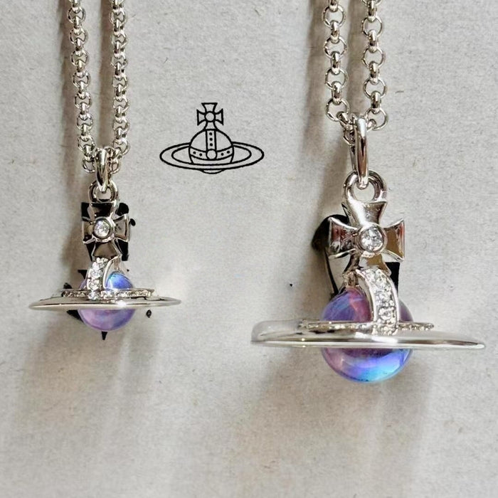 Wholesale Planet Necklace Women Gradient Color High Clavicle Chain Tide