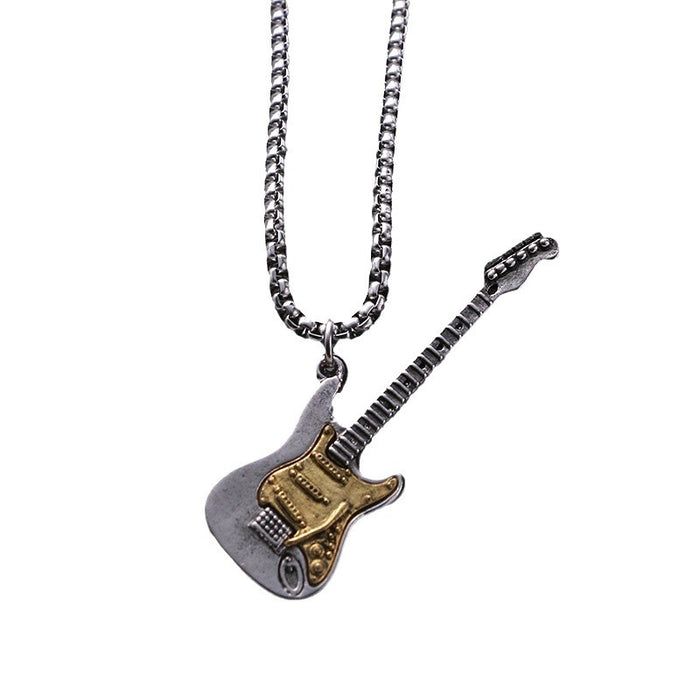 Wholesale Stainless Steel Guitar Pendant Necklace JDC-NE-Zheq003