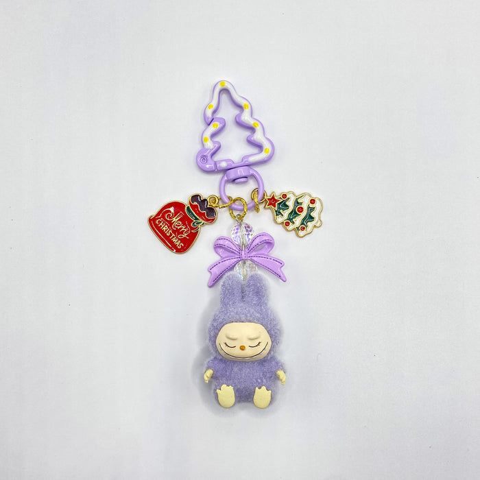 Wholesale Flocked Mini Keychain Vinyl Cute Baby Walking Bag Mobile Phone Pendant Cute Pendant
