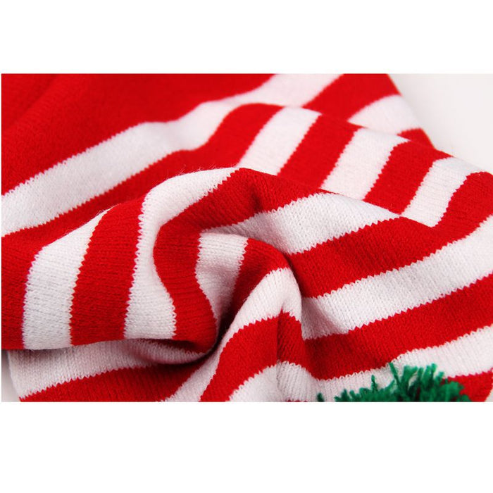 Wholesale  Gift Hat Round Jacquard Hat Acrylic Knitted Hat Red Wool Christmas Hat Christmas Knitted Hat