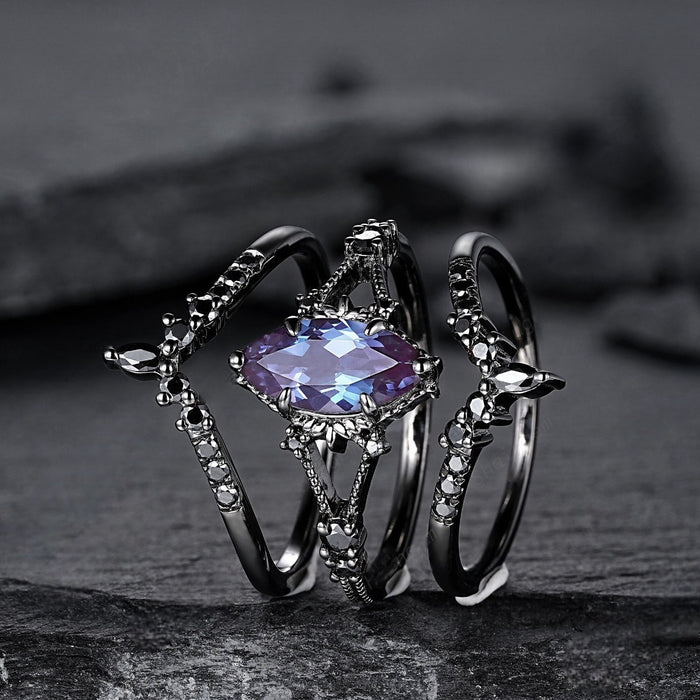 Wholesale Vintage three-piece ring set Black Warrior jewelry