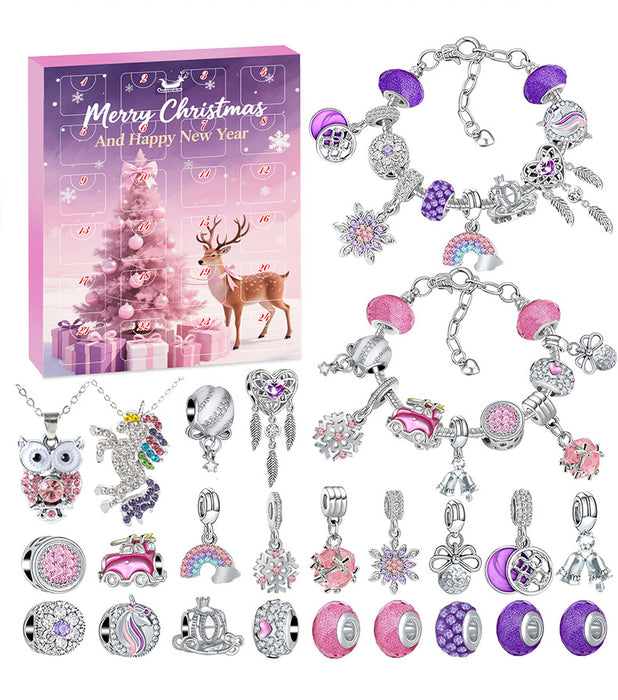 Wholesale Christmas DIY Bracelet Blind Box Gold 31 Grid Advent Calendar Jewelry Accessory Gift