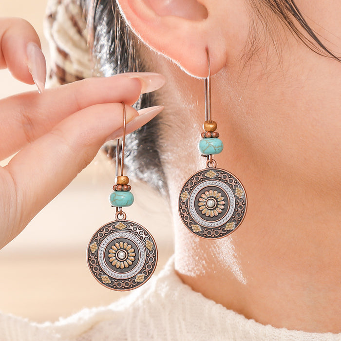 Wholesale Bohemian Retro Tassel Earrings Ethnic Style Zinc Alloy Gift MOQ≥2