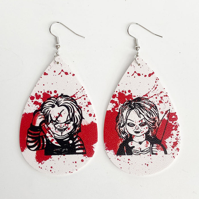 Wholesale  Earrings Horror Movie Characters Blood Exaggerated Dark Wind Holiday Gifts Cross-border New Earrings