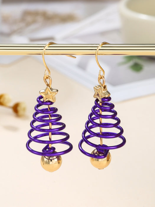 Wholesale Fluorescent Christmas Earrings,  Multi colored Earrings,  Star Christmas Tree Earrings