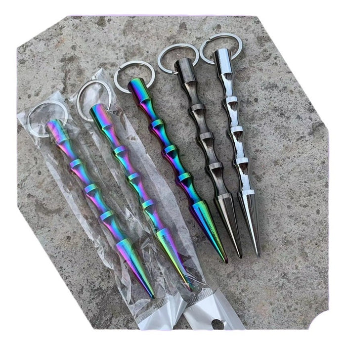 Wholesale Aluminum Alloy Multifunctional Stick Pen Shape Pointed Flat Head Keychain JDC-KC-KB023