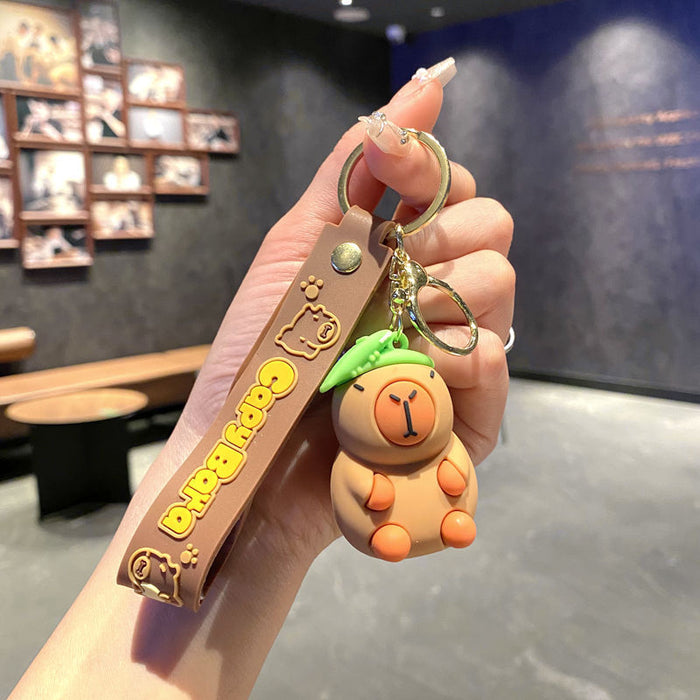 Wholesale Stylish Cartoon Capybara Keychain Car Key Accessory PVC Resale Gift MOQ≥2