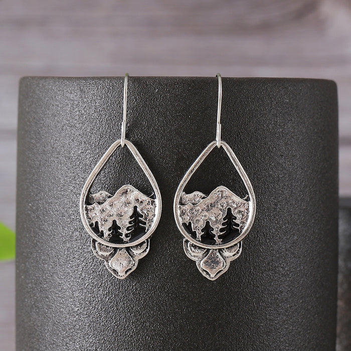 Wholesale Vintage alloy distressed earrings forest-inspired earrings