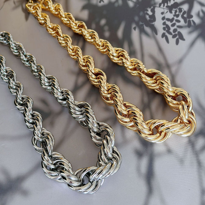 Wholesale personality exaggerated twist thick chain geometric necklace women's jewelry