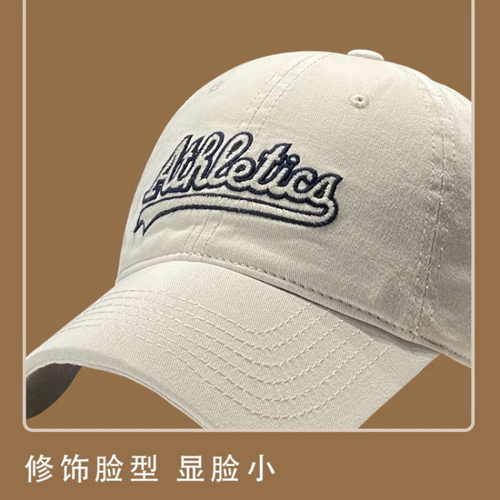 Wholesale Vintage baseball cap with widened embroidered letters, versatile sun shading duckbill cap