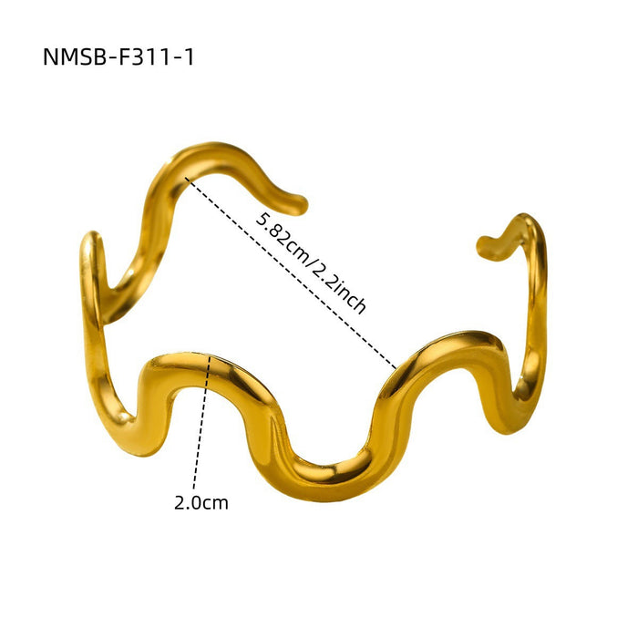 Wholesale Titanium steel wave-shaped bracelet