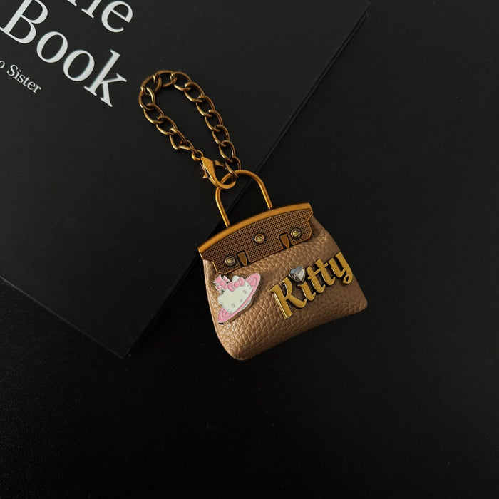 Wholesale Handmade leather small bag keychain