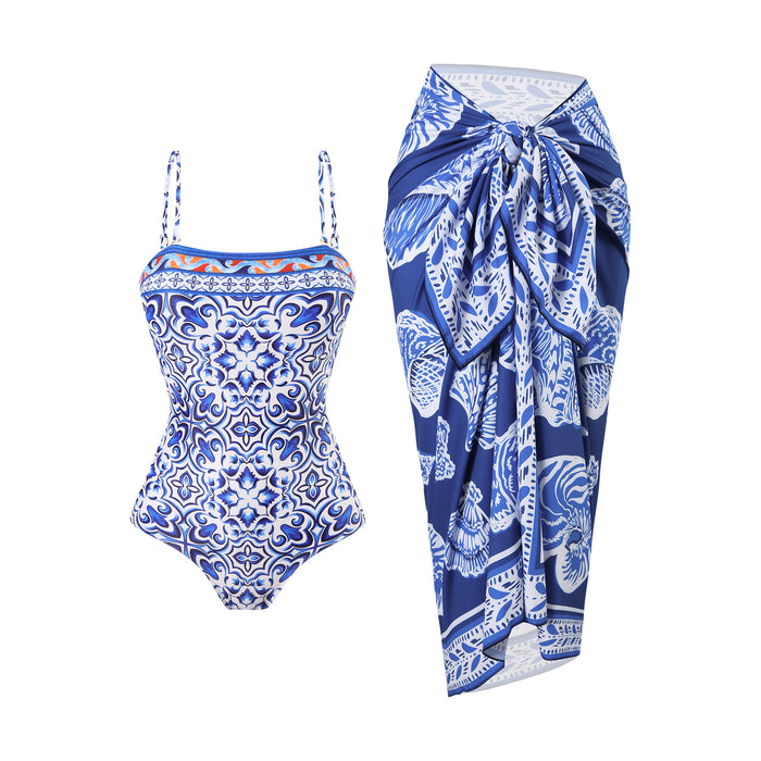 Wholesale Jumpsuit women sexy print two-piece set tight backless camisole swimsuit women