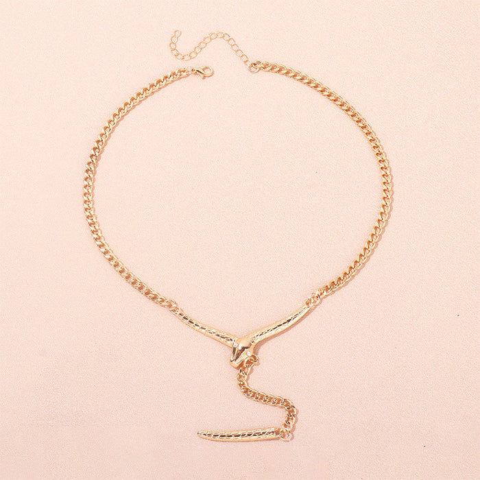 Wholesale Snake-shaped Tassel Alloy Necklace JDC-NE-YiRan006