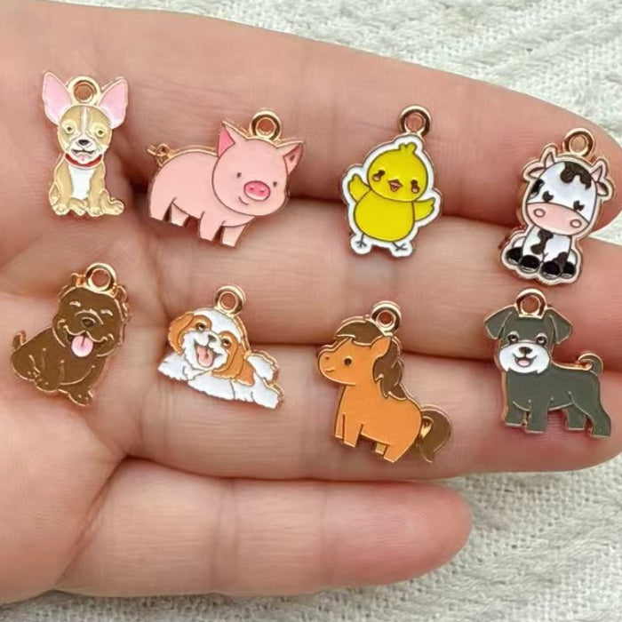 Wholesale 1 PCS Alloy colorful enamel animal DIY charm