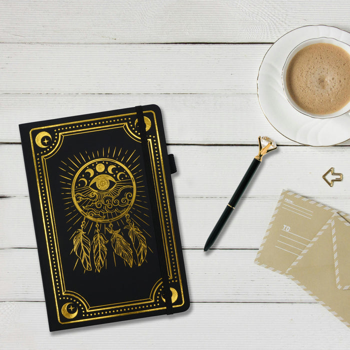 Wholesale Vintage A5 Imitation Leather Notebook with Gold Stamped Moon Cover