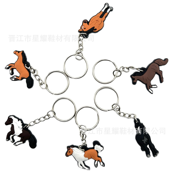Wholesale Cartoon pony keychain pendant DIY backpack key accessories luggage accessories pendant