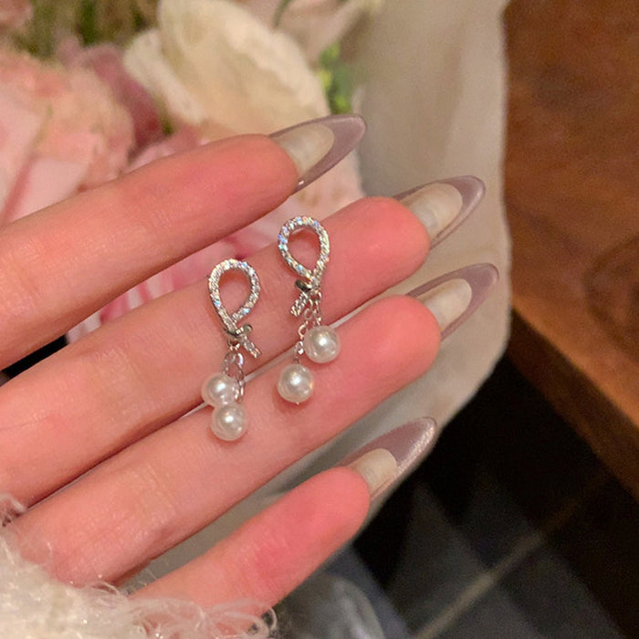 Wholesale Zirconia pearl earrings with unique and beautiful style