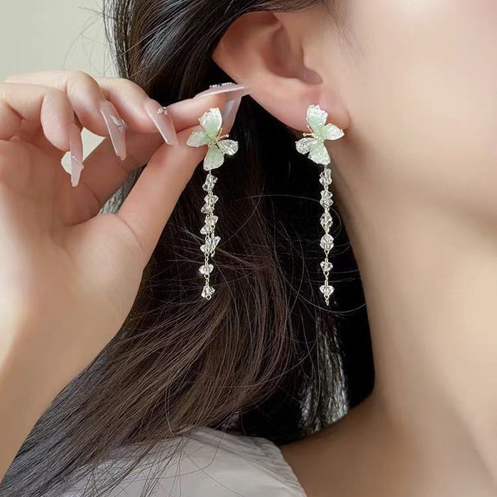 Wholesale Elegant and sophisticated tassel earrings, crystal butterfly earrings, and earrings
