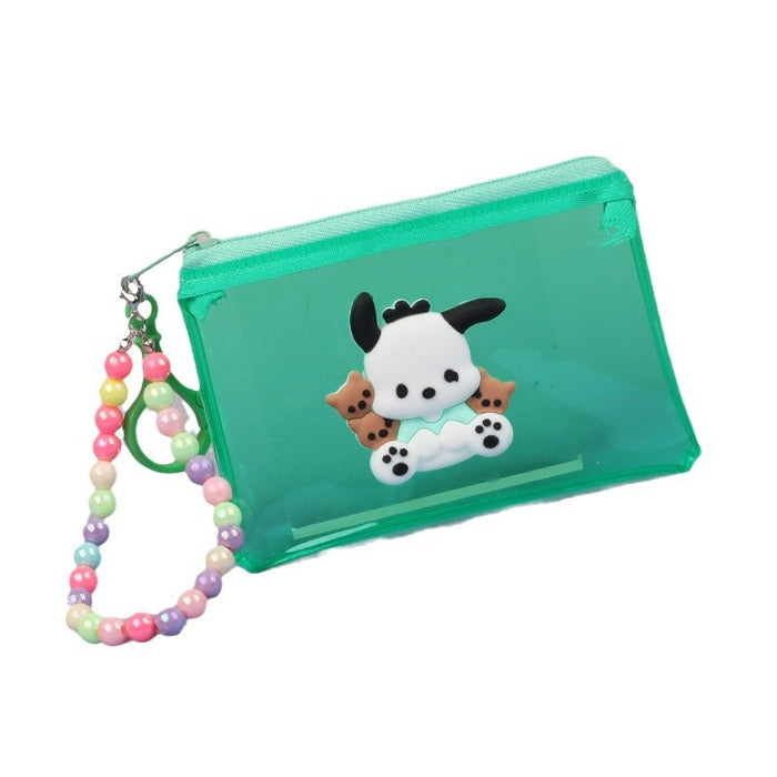 Wholesale Transparent PVC Coin Purse Cute Cartoon Animal Design Unisex Everyday Wallet With Bead Chain Fashion Accessory