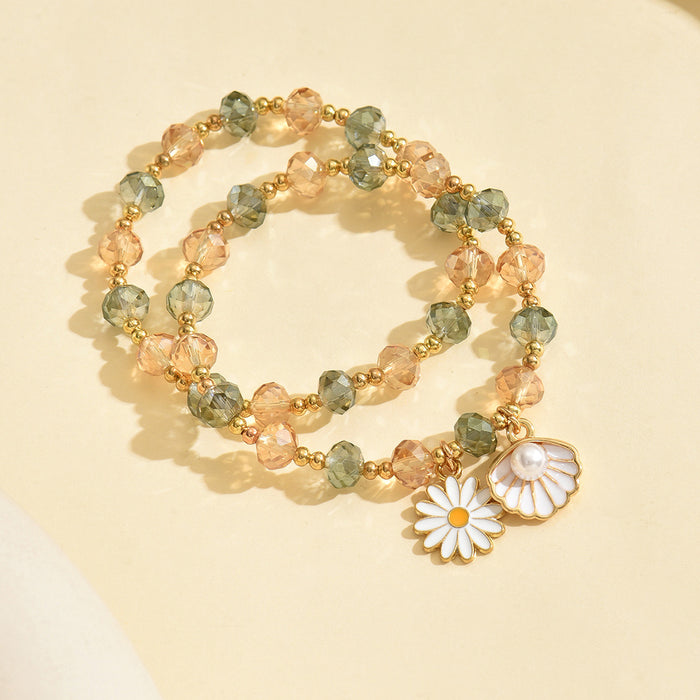 Wholesale jewelry fashion vintage glass beads beaded shell bracelet