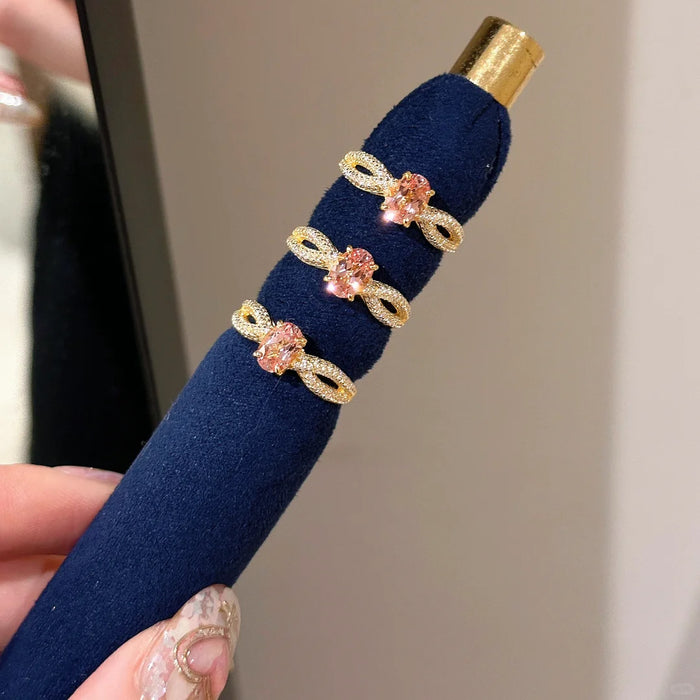 Wholesale Exquisite antique zircon ring with adjustable opening for versatile personality