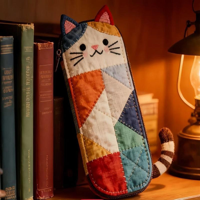 Wholesale Cotton Patchwork Kitten Pen Case - Trendy Portable Pencil Storage