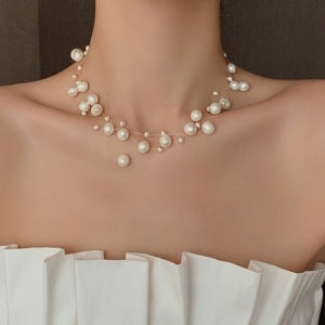 Wholesale Pearl necklace for women in summer, light luxury, niche, high-end design, versatile in autumn and winter