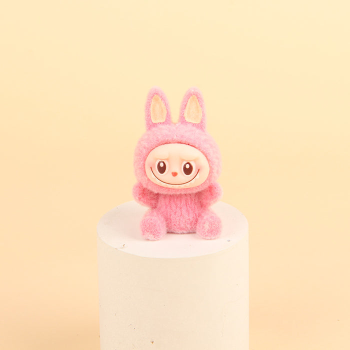 Wholesale Resin trendy cartoon flocked keychain pendant