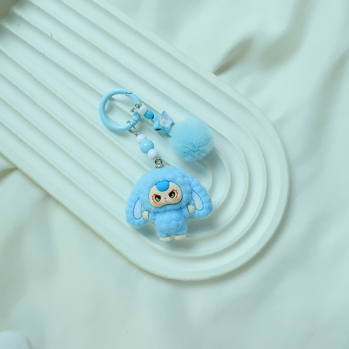 Wholesale Bowknot Flocking Big Ear Cartoon Keychain Schoolbag Pendant