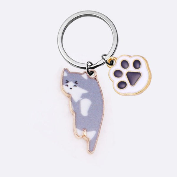 Wholesale Cute cartoon Cat keychain alloy dripping accessories student backpack pendant small gift