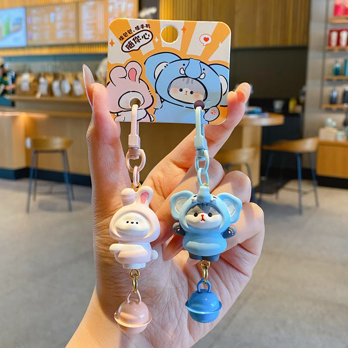 Wholesale Stylish Resin Cute Pet Headgear Series Pendant Phone Chain Keychain Charm Gift