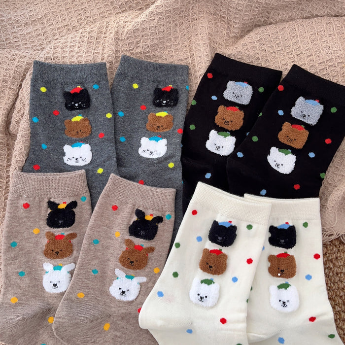Wholesale Cute socks, mid length socks, long socks, cartoon polka dot socks, short socks