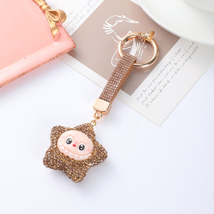 Wholesale Cute Car Keychain with Cross-Border Diamond Inlay