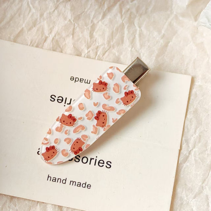 Wholesale Cute cartoon beige leopard print hair clip