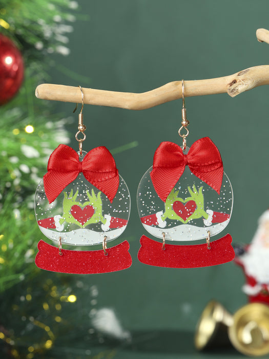 Wholesale Christmas sparkling crystal ball acrylic earrings