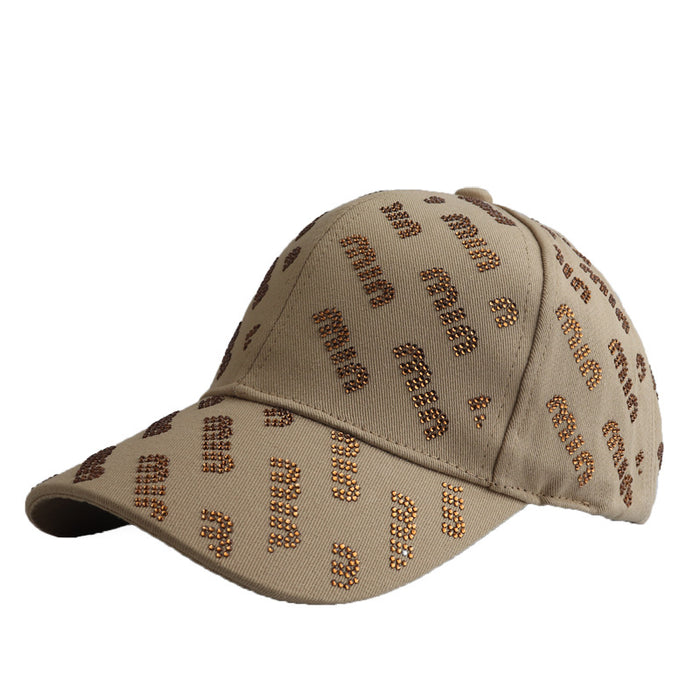 Wholesale Women' s outdoor baseball cap with rhinestone lettering