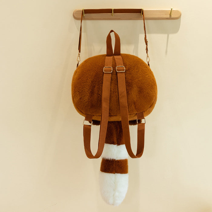 Wholesale Cute little raccoon plush toy backpack children' s bag doll