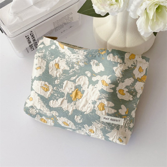 Wholesale Vintage relief makeup bag, large capacity canvas bag, inner liner bag