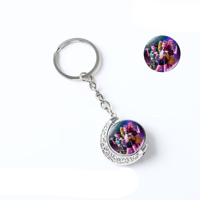 Wholesale Kpop Double-sided rotating pendant keychain