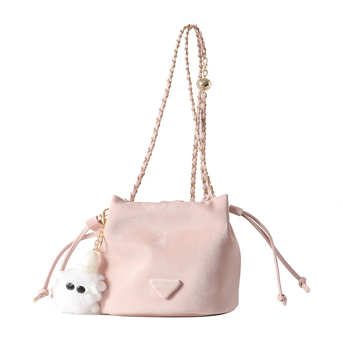 Wholesale Minimally new fashionable bucket bag, crossbody bag, popular chain handbag