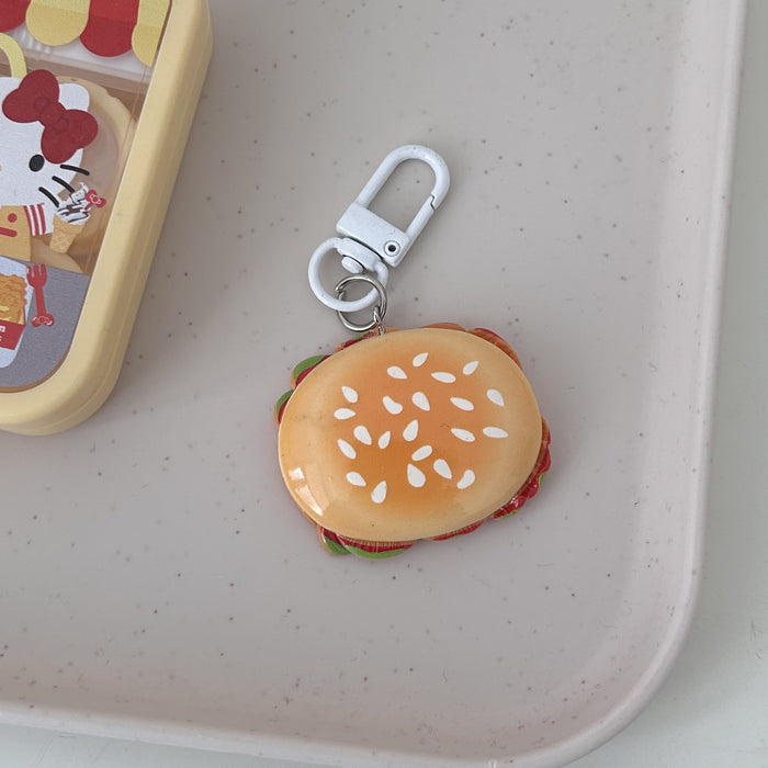 Wholesale M Large Fast Food Keychain Cute Fun Food Play Pendant Hamburger Fries Chicken Legs Chicken Wings Simulation Bag Pendant