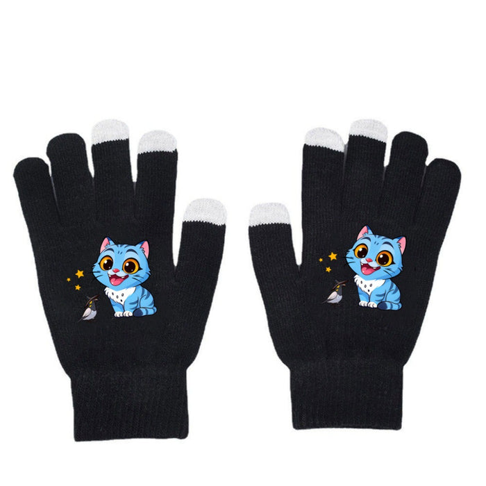Wholesale Warm Touchscreen Gloves Printed Knitted Gloves