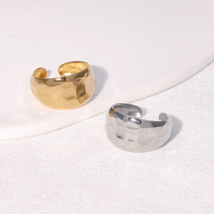 Wholesale New titanium steel ring with adjustable opening, simple, niche, high-end stainless steel open ring