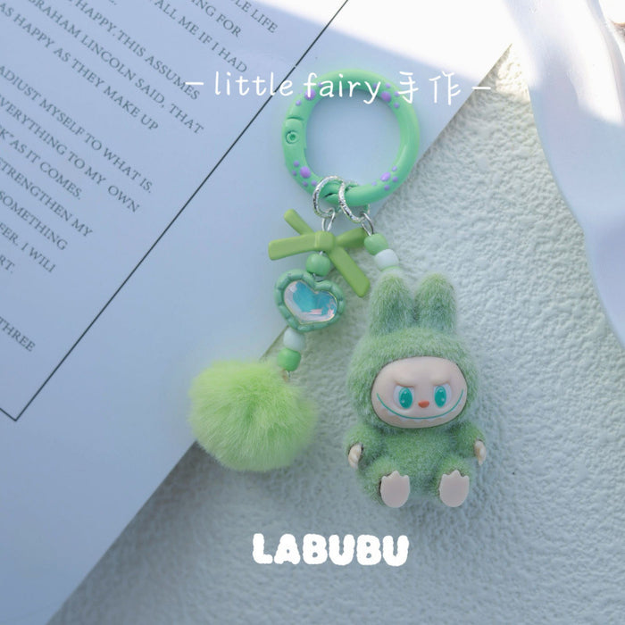 Wholesale Flocked mini keychain,  vinyl,  cute grain,  strolling bag,  mobile phone pendant,  cute ornament