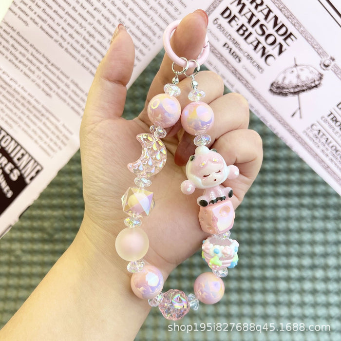 Wholesale Transparent Moon Bubble Girl Cute Hot Style Cute Mobile Phone Chain Keychain Bag Doll Pendant Accessories