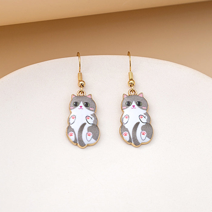 Wholesale Cute Kitten Animal Acrylic Earrings JDC-ES-MDD101