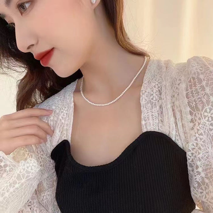 Wholesale Pearl necklace for women, light luxury, niche design, high-end sensation, neck chain, bone chain, neck chain