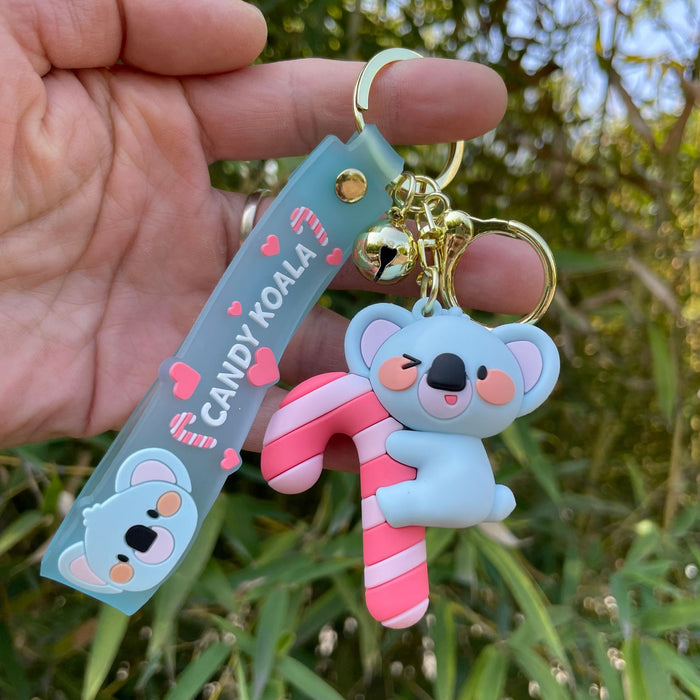 Wholesale Drip glue keychain, koala candy, couple pendant, car keychain, bag decoration, claw doll machine, small gift