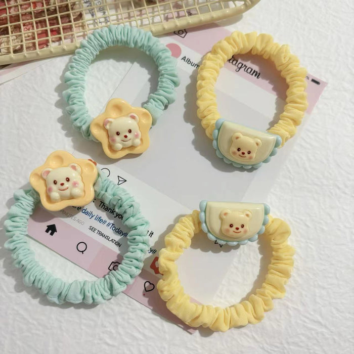 Wholesale Cute Fluffy Bear Hair Sweet Girly Heart Scrunchie Cartoon Small Hair Rope
